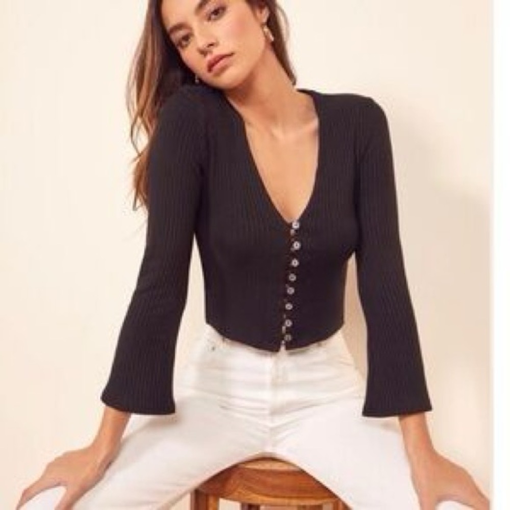 Reformation Geller Knit Cardigan Top